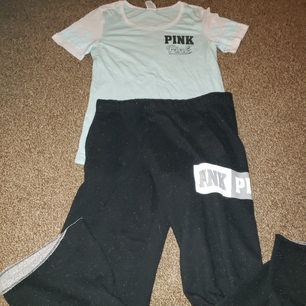 PINK sweats and tee